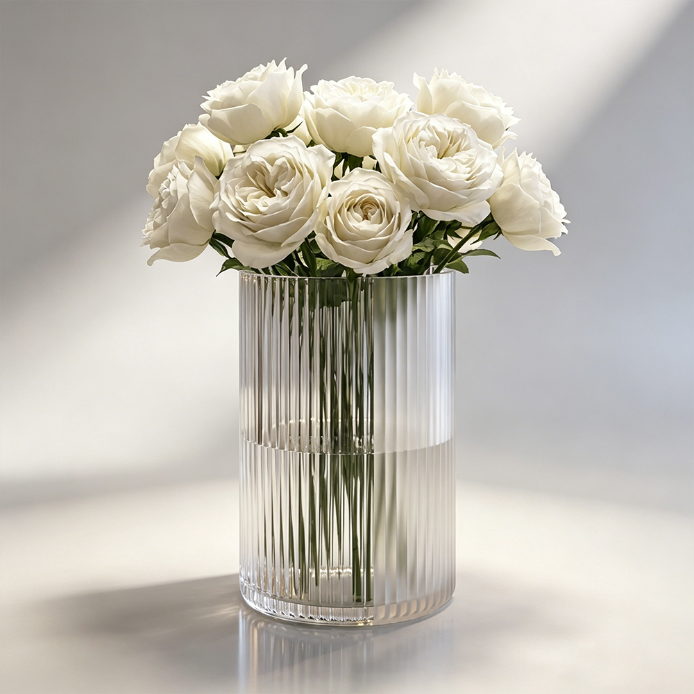 Double-Layer Turquoise Acrylic Square Vase | Wholesale Modern Minimalist Floral Container