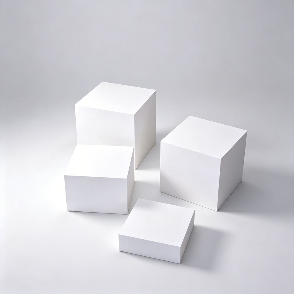 Multi-Size Solid White Acrylic Display Block Set
