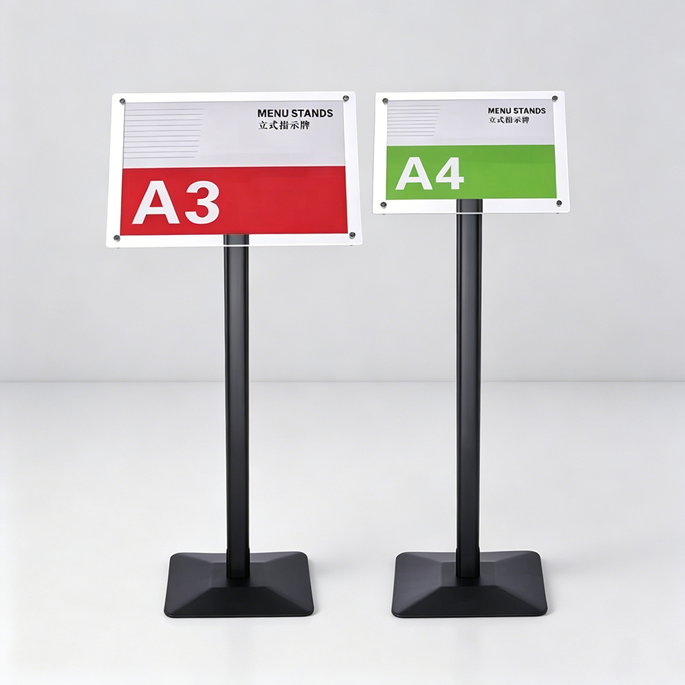 Clear Acrylic A3 A4 Floor Menu Sign Stand