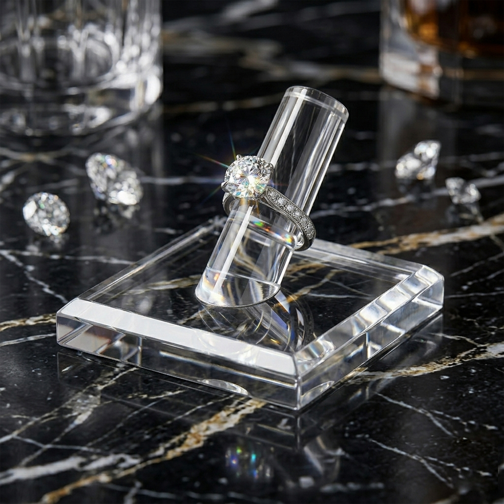 Solid Clear Acrylic Ring Display Holder