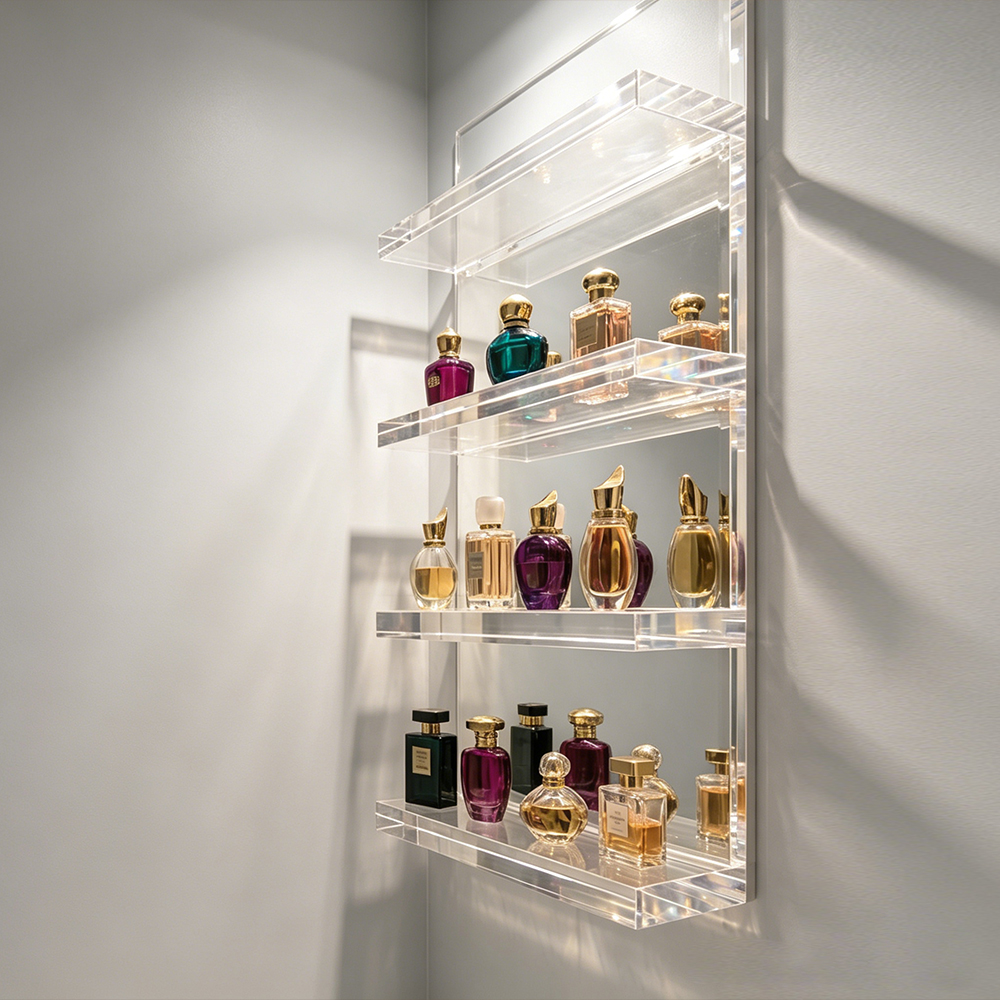 Floating Clear Acrylic Perfume Wall Shelf