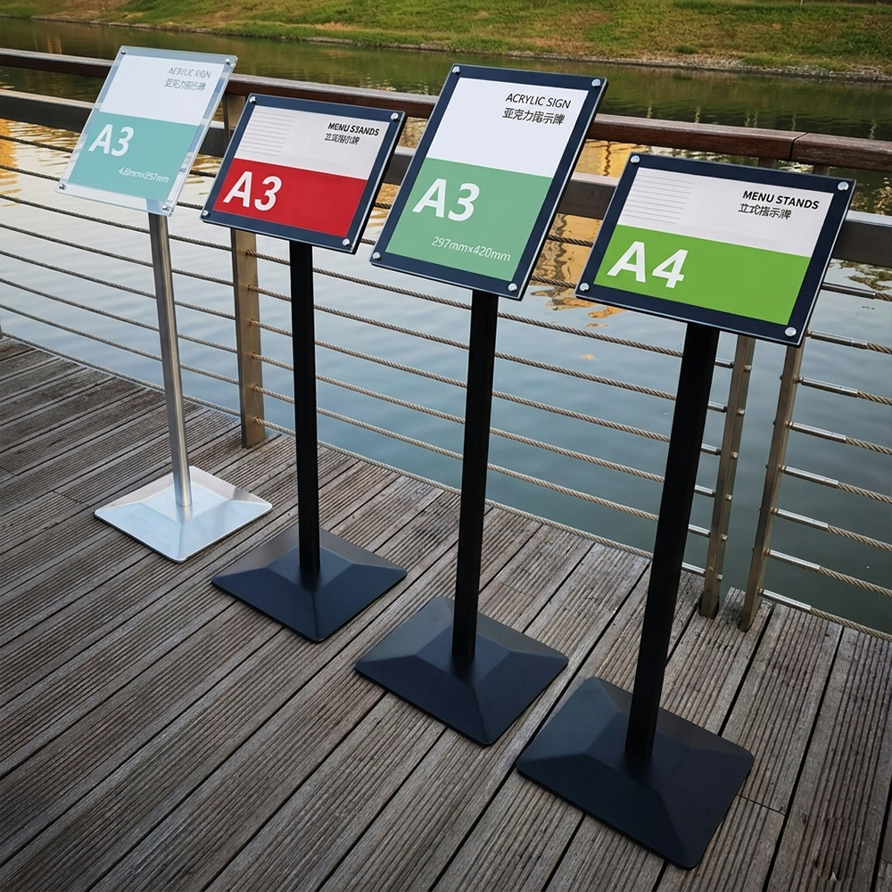 Clear Acrylic A3 A4 Floor Menu Sign Stand