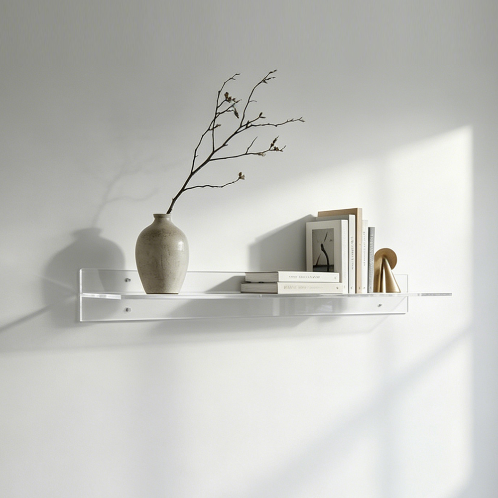 Minimalist Clear Acrylic Floating Wall Shelf