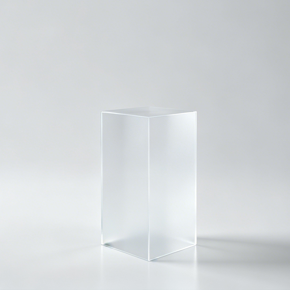 Frosted Solid Acrylic Cube Pedestal