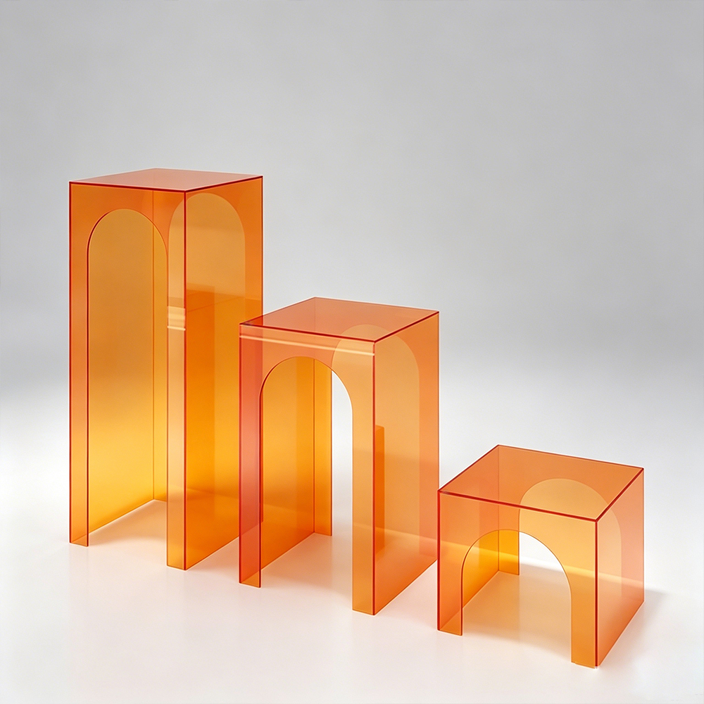 Amber Orange Arch U-Shaped Hollow Acrylic Display Stand Set