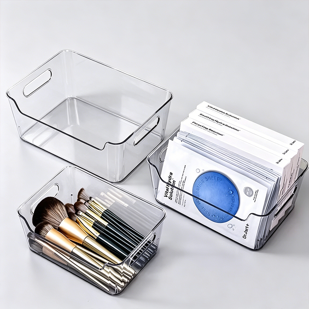 Clear Acrylic Storage Bins with Handles