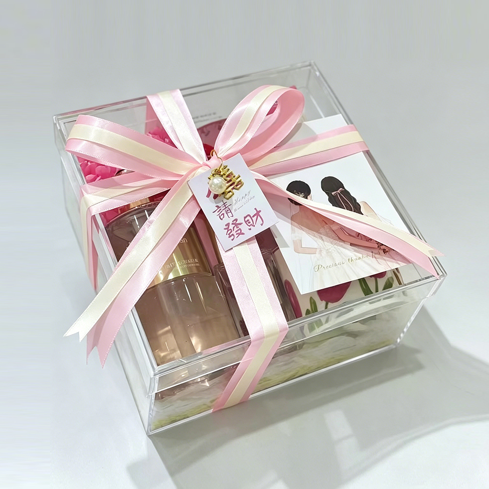 Clear Acrylic Wedding Favor Gift Box | Wholesale Transparent Gift Packaging Box for Party & Cosmetic Sets