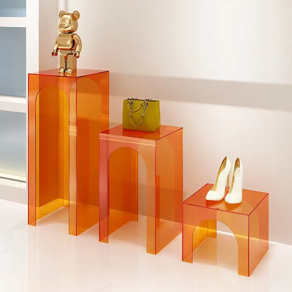 Amber Orange Arch U-Shaped Hollow Acrylic Display Stand Set