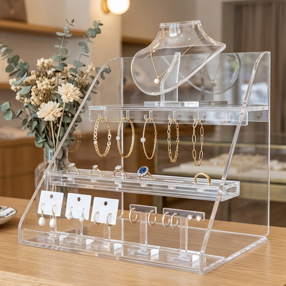 Multi-Tier Clear Acrylic Jewelry Display Stand