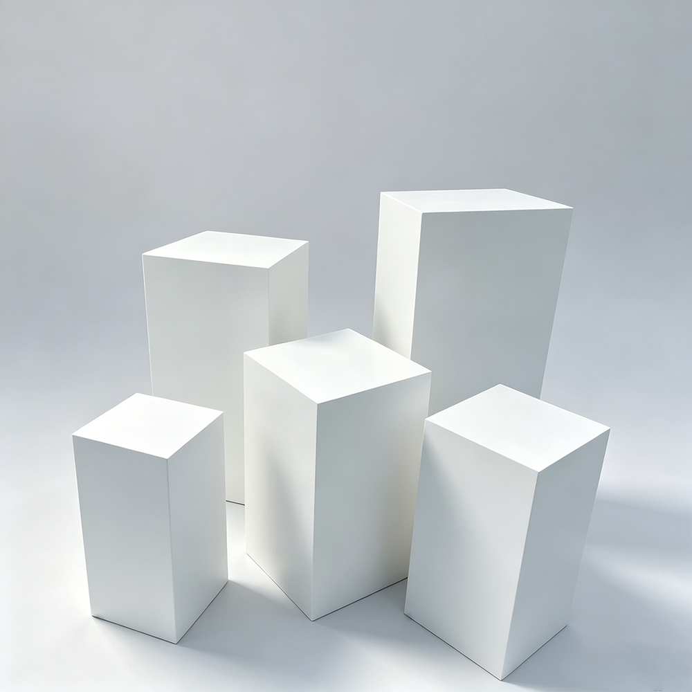 Matte White Solid Acrylic Display Block Cube Set