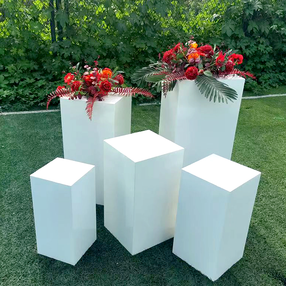 Matte White Solid Acrylic Display Block Cube Set