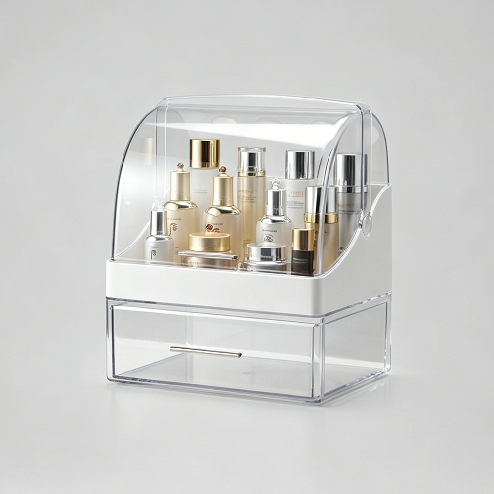 Dust-Proof Clear Acrylic Makeup Organizer with Lid | Wholesale Skincare & Cosmetic Storage Box