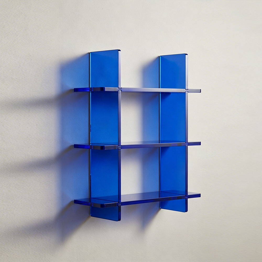 Klein Blue Cross-Shaped Acrylic Wall Shelf