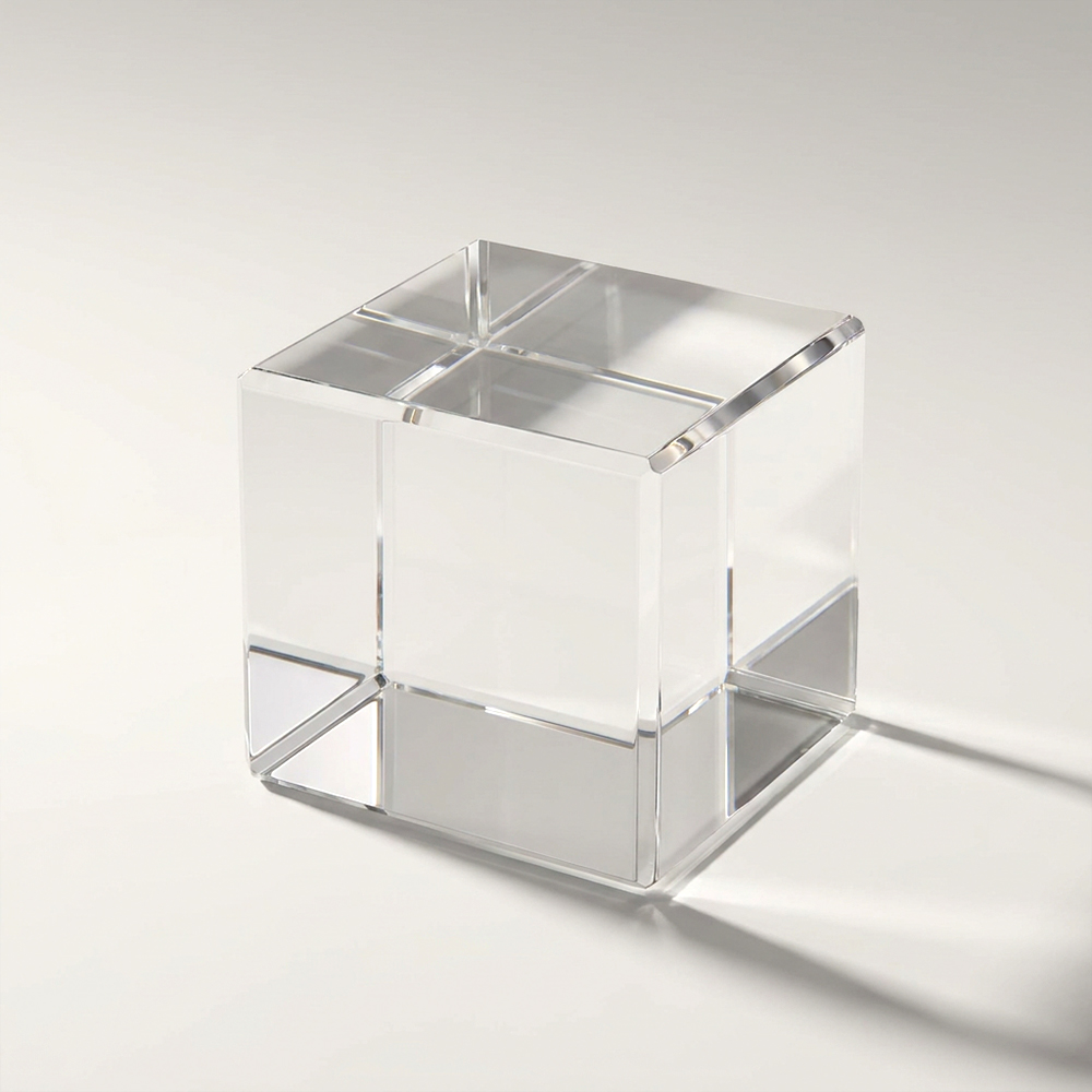 Clear Solid Acrylic Cube Display Pedestal