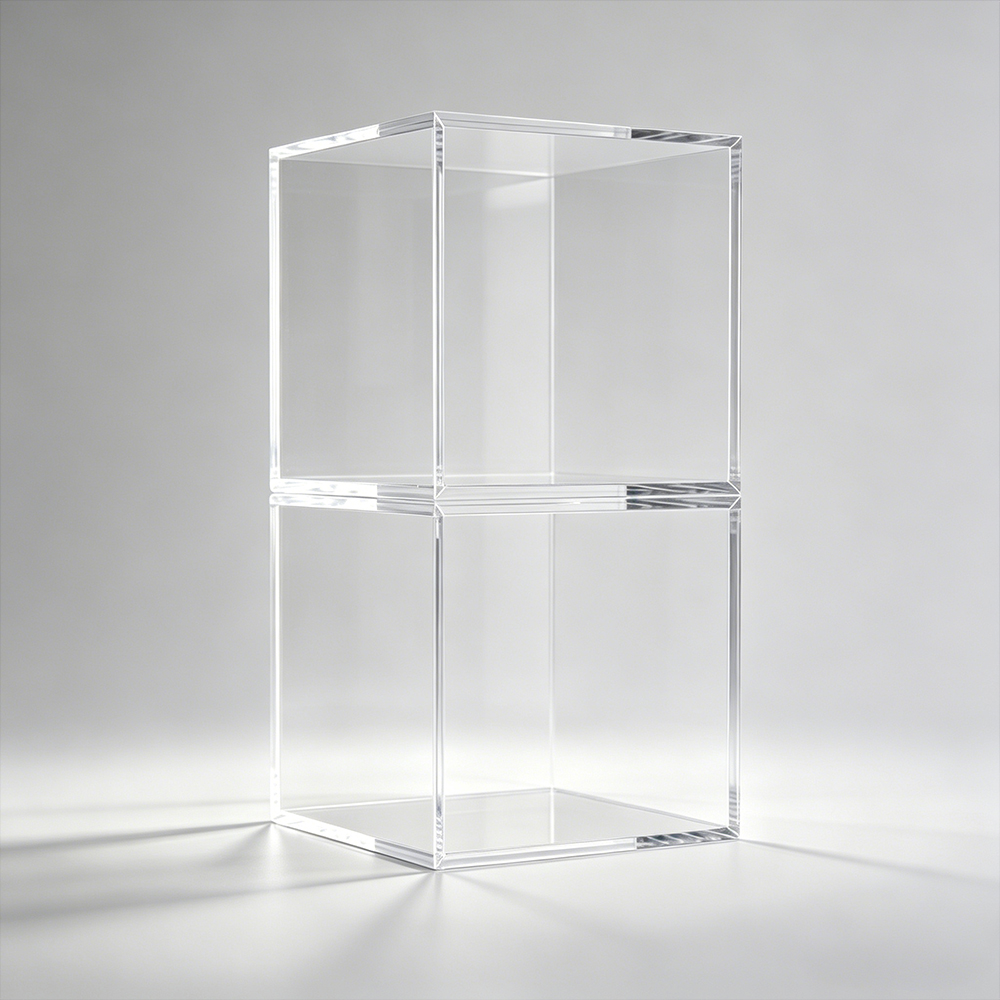 Double Layer Clear Hollow Acrylic Display Cube