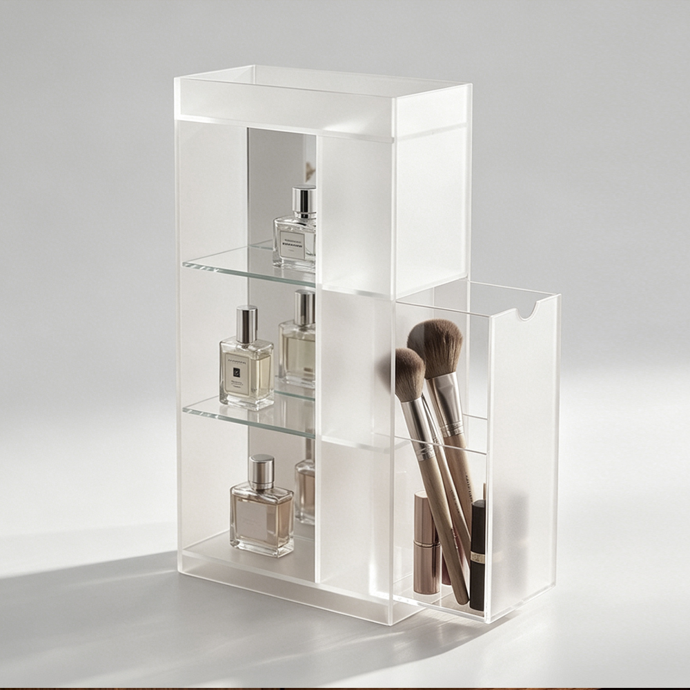 Frosted Clear Acrylic Perfume & Makeup Brush Organizer