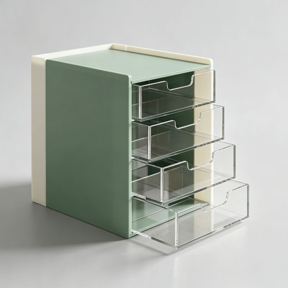 Pastel Green Acrylic Multi-Drawer Desk Organizer