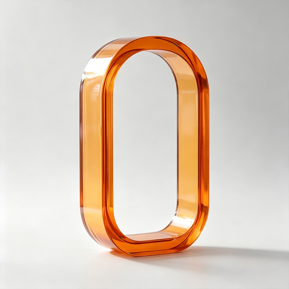 Amber Double Layer Rounded Oval Hollow Acrylic Display Frame | Wholesale Decorative Ornament Showcase Stand