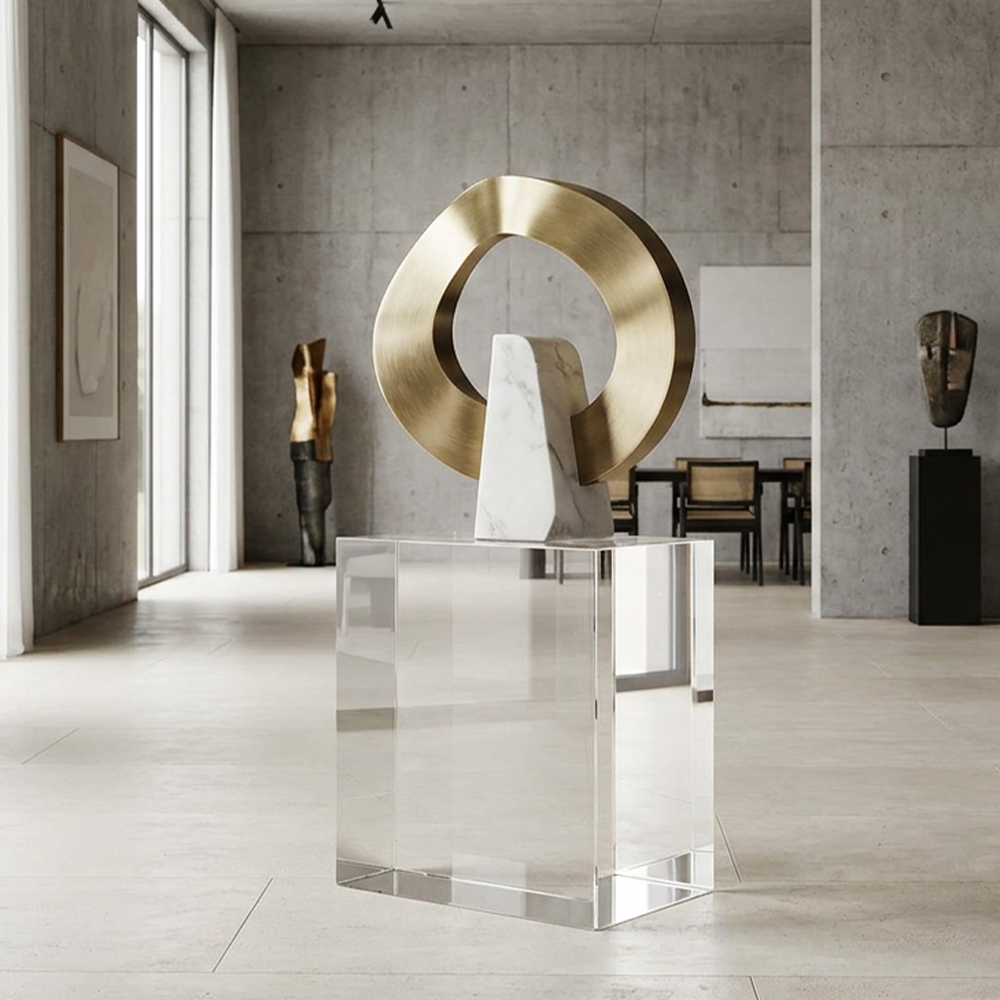Clear Solid Acrylic Cube Display Pedestal