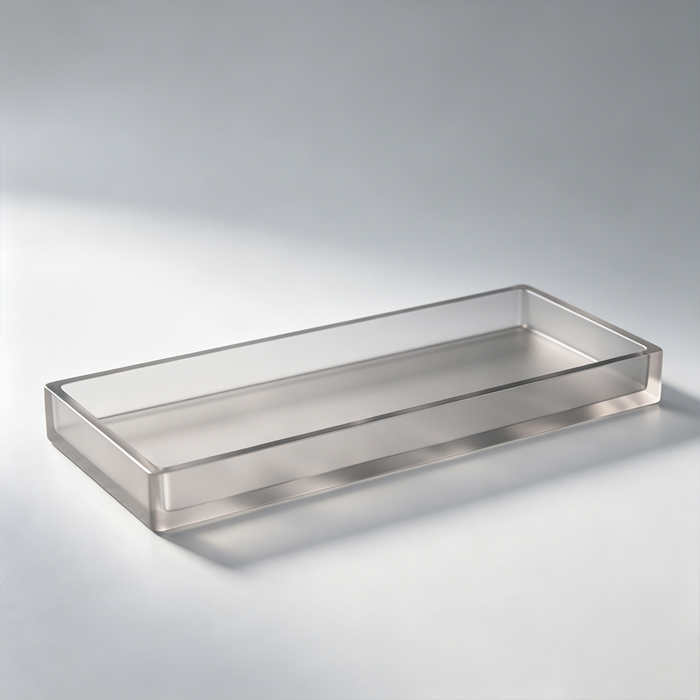 Smoke Gray Tinted Slim Long Rectangular Acrylic Dresser Tray