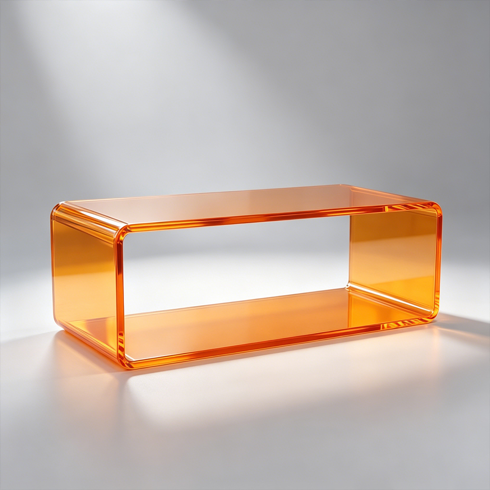 Amber Orange Rounded Corner Hollow Acrylic Display Stand