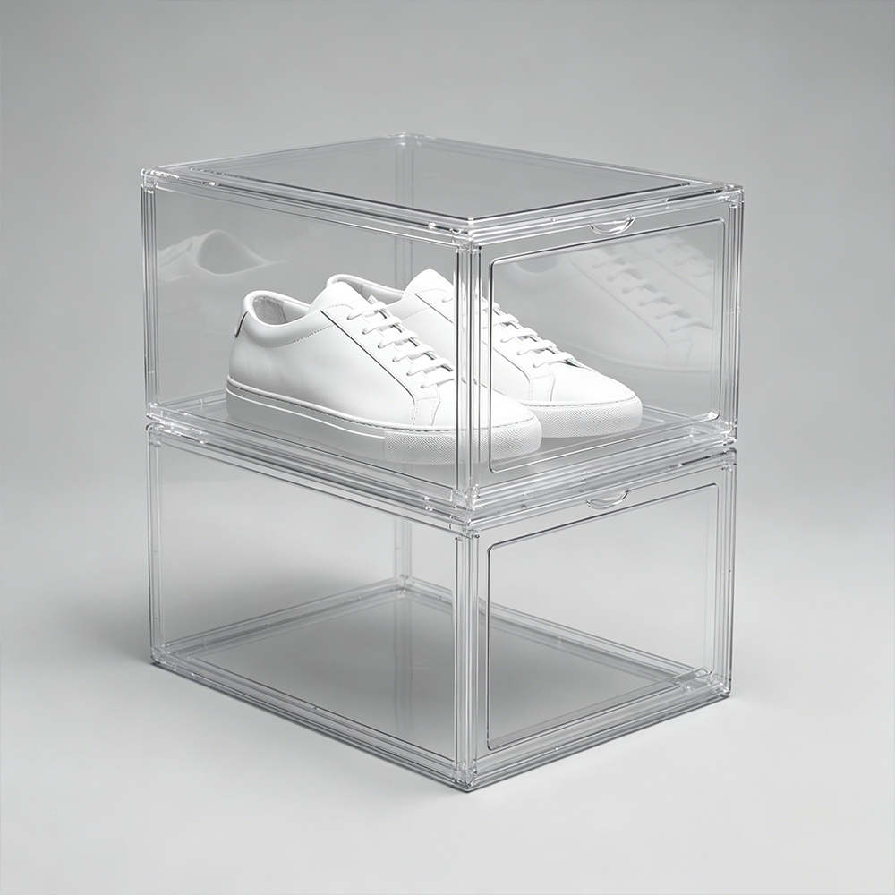 Stackable Clear Flip Front Acrylic Shoe Box