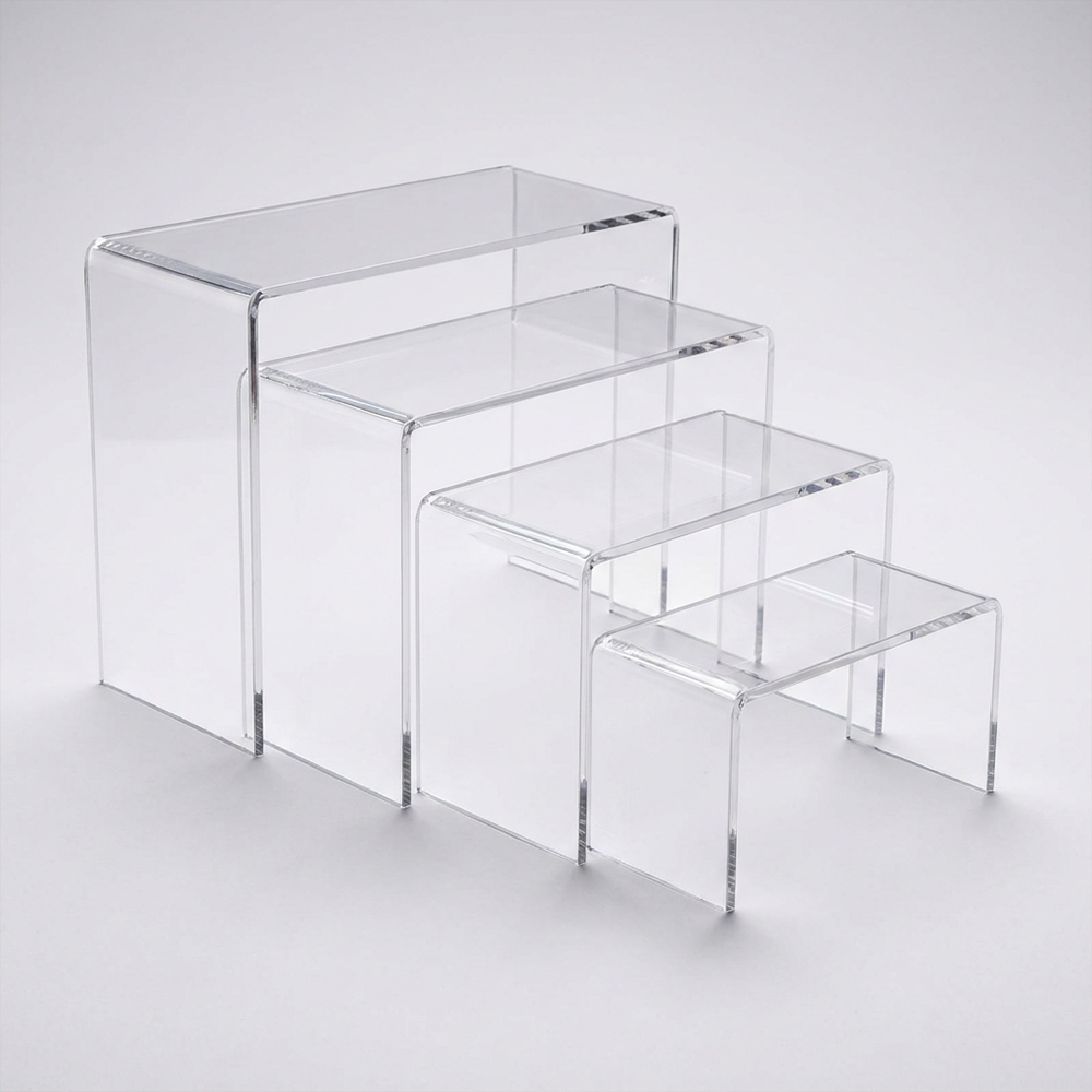 4-Tier U-Shape Clear Acrylic Step Riser