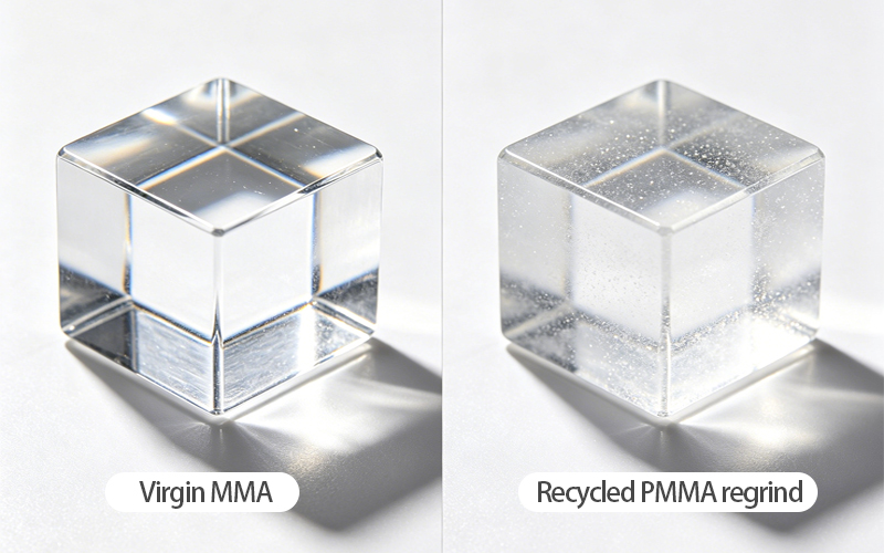 Virgin MMA VS Recycled PMMA regrind