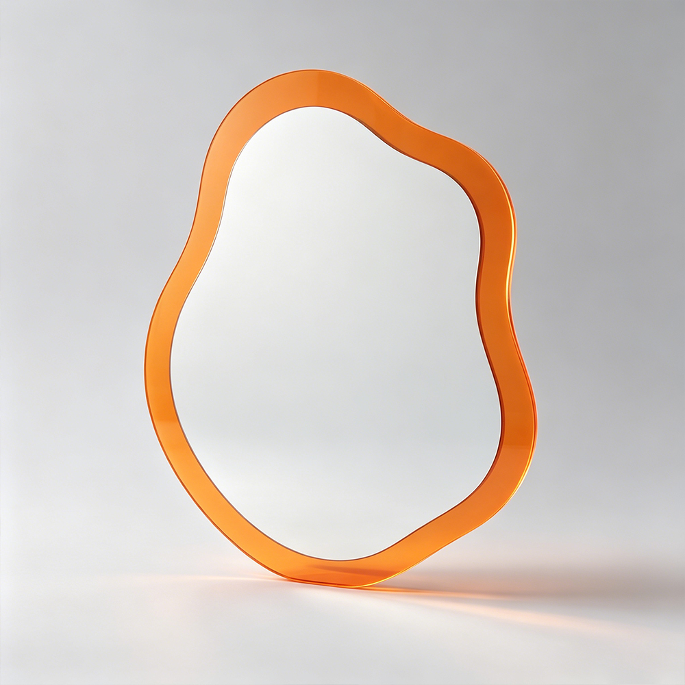 Amber Irregular Wavy Backlit Acrylic Full Length Mirror