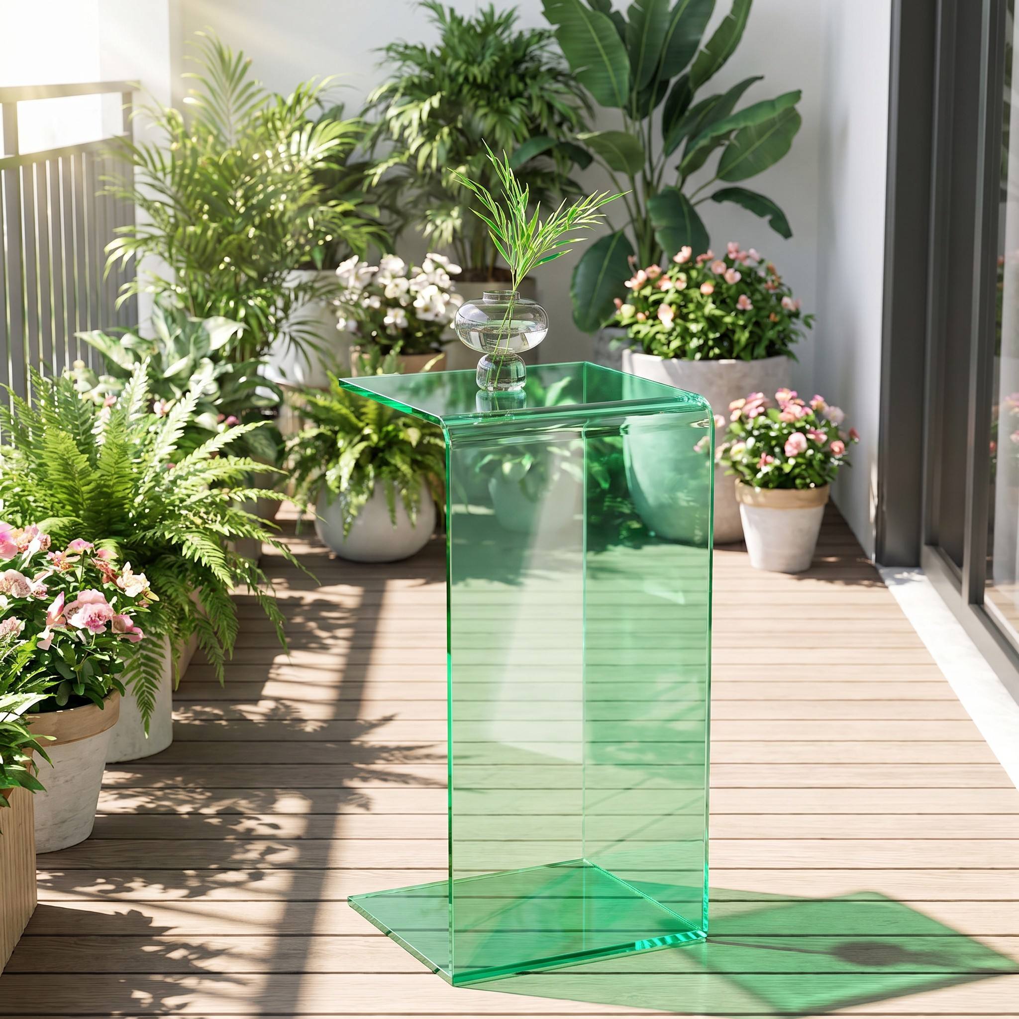 integrated C-shaped bent acrylic structure