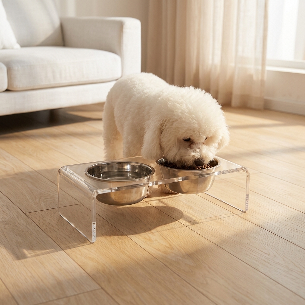 Clear_Acrylic_Double_Pet_Bowl_Living_Room_Scene