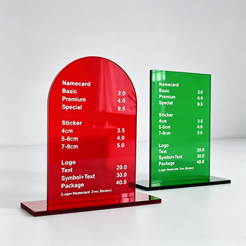 Colored Acrylic Price List Sign Holders