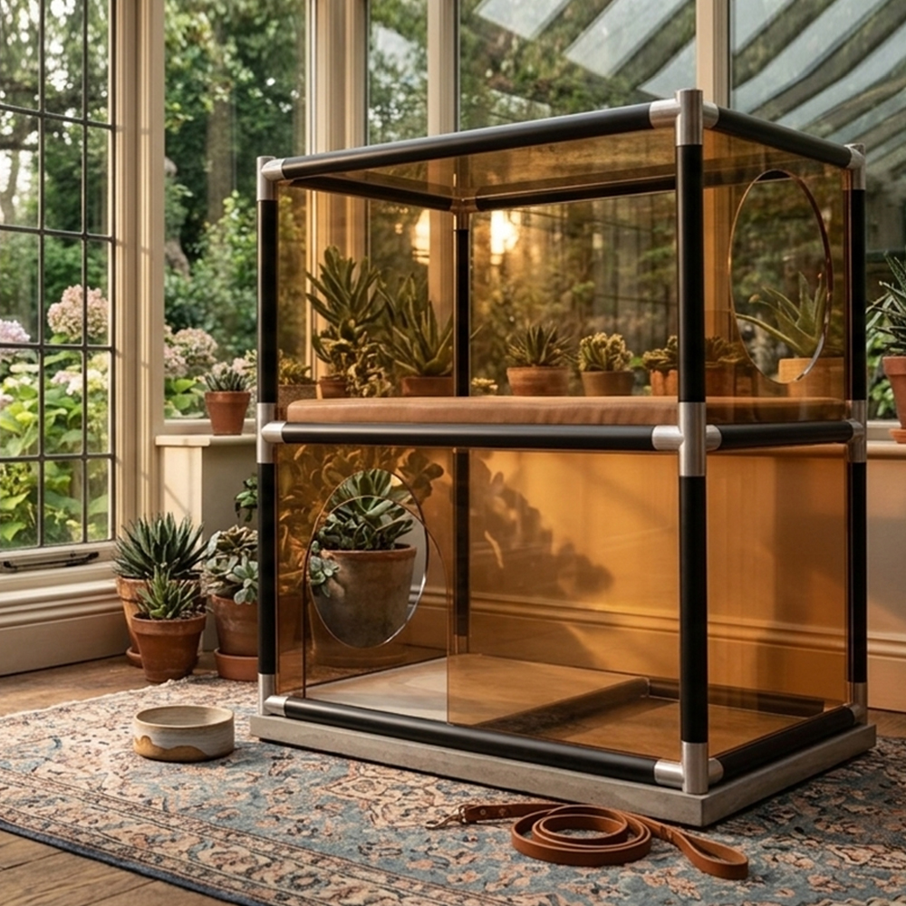 Double-Layer Square Acrylic Cat Villa.