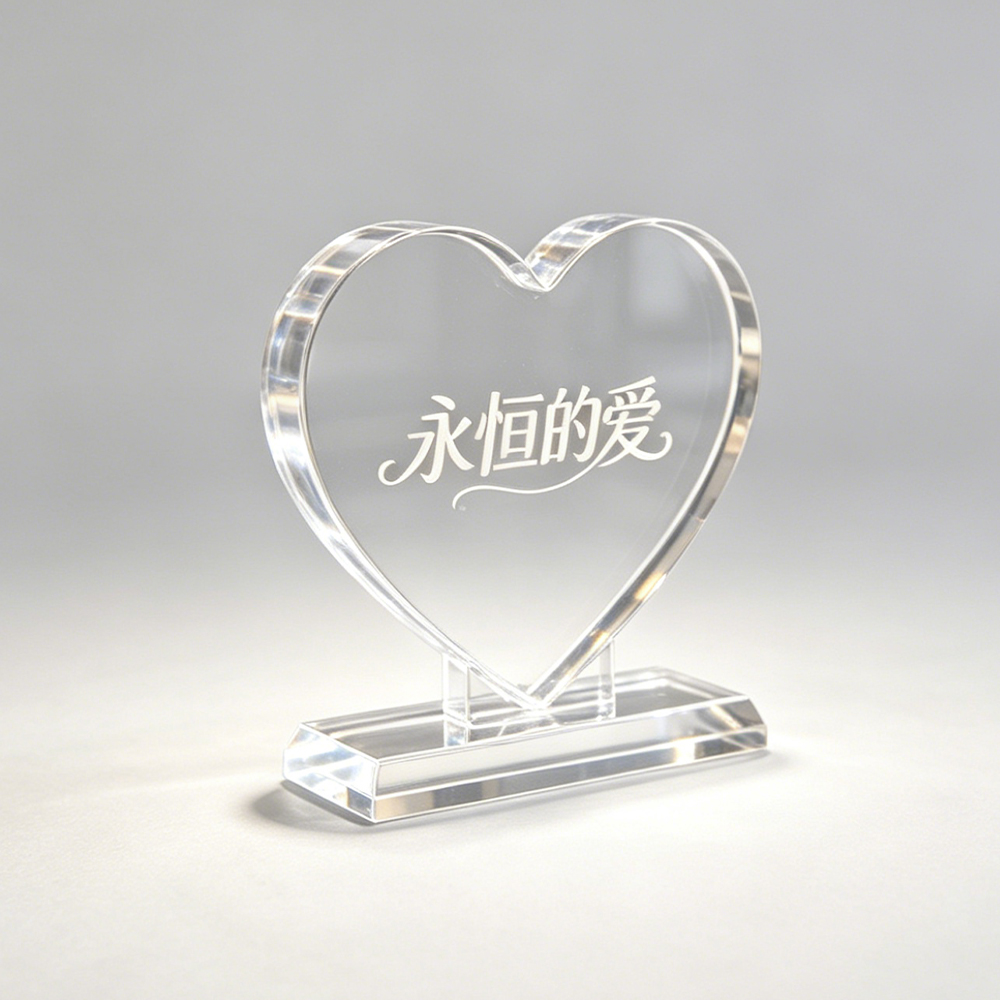 Heart-Shaped Clear Acrylic Keepsake Sign