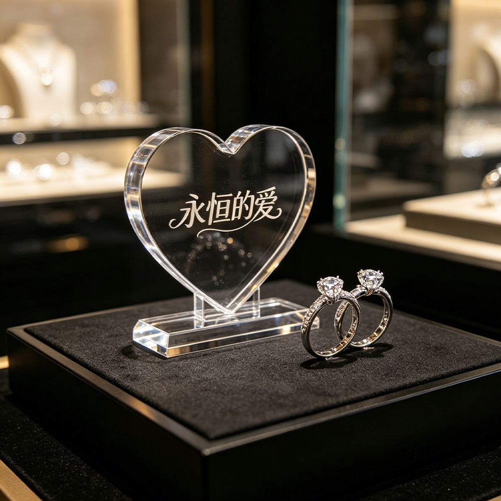 Heart-Shaped Clear Acrylic Keepsake Sign.