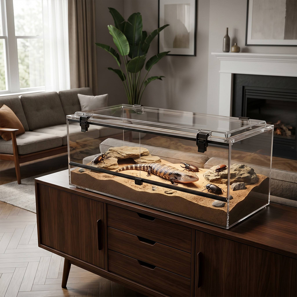 Large Front-Open Acrylic Reptile Tank.