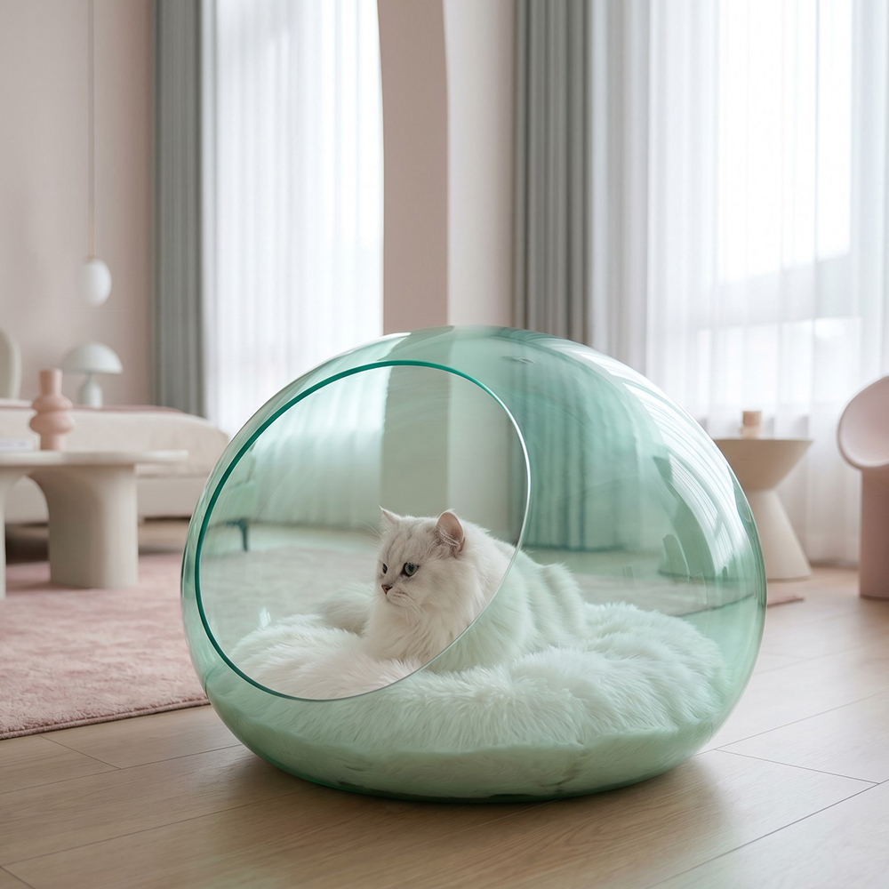 Mint Green Bubble Acrylic Cat House.
