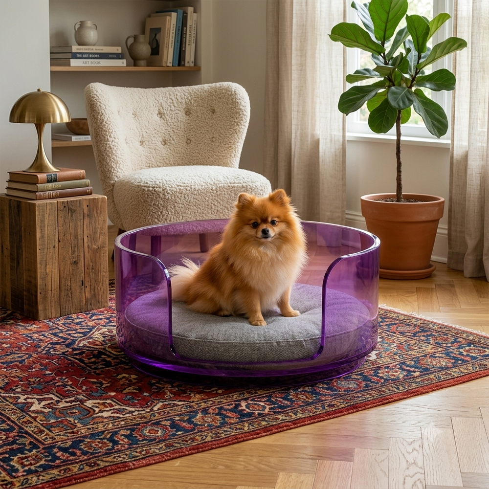 Purple Round Acrylic Pet Pod.