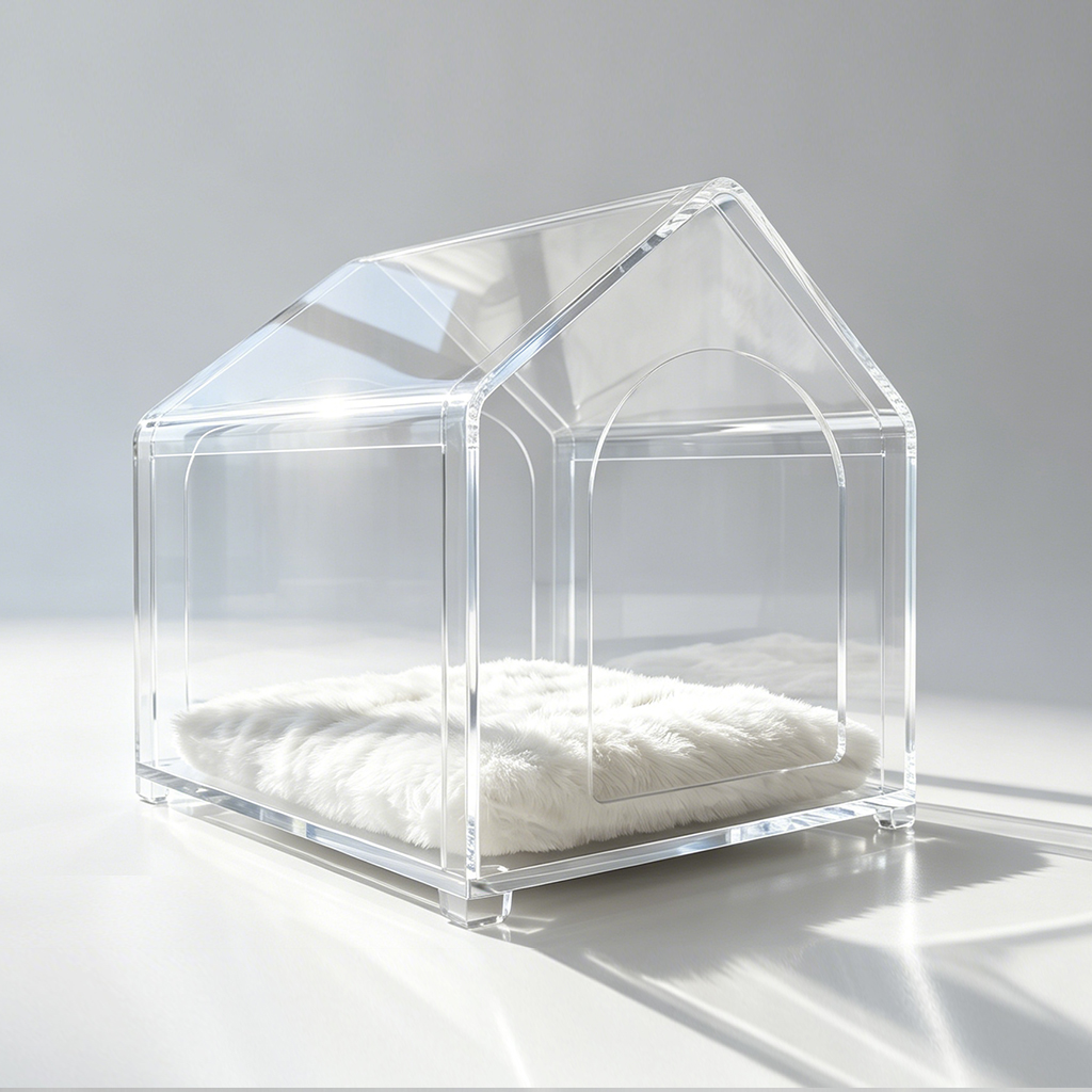 Architectural Clear Acrylic Pet Villa, Heavy-duty 100% Virgin MMA, Crystal Clarity