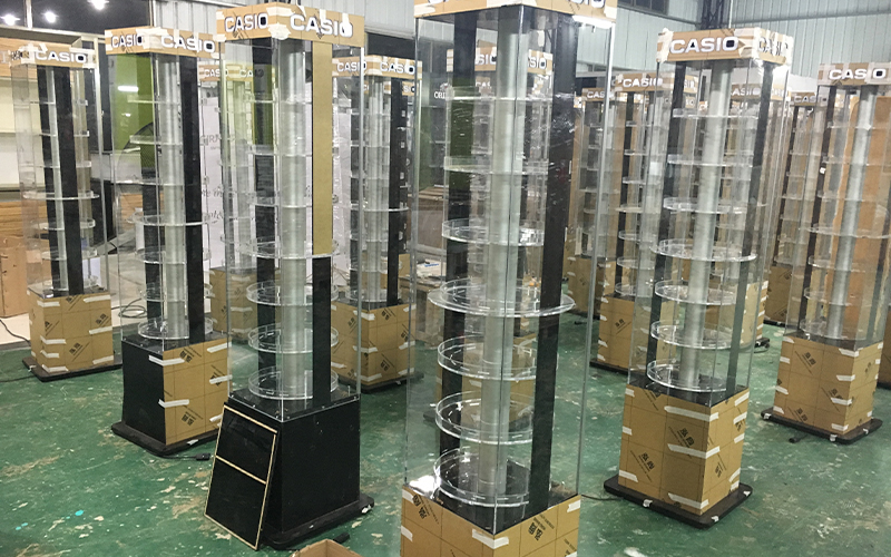 Bulk Production of Rotating Acrylic Eyewear Display Towers, Wholesale Retail Fixtures Factory