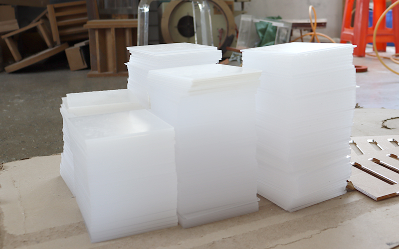 Bulk Supply of Frosted White Acrylic Components, Custom Batch Order