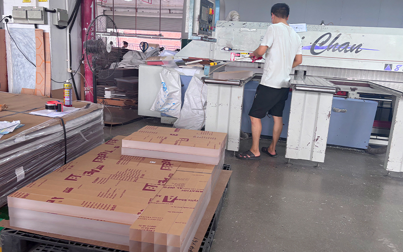 Material Prep Station with Large Acrylic Sheets, High-volume Order Fulfillment