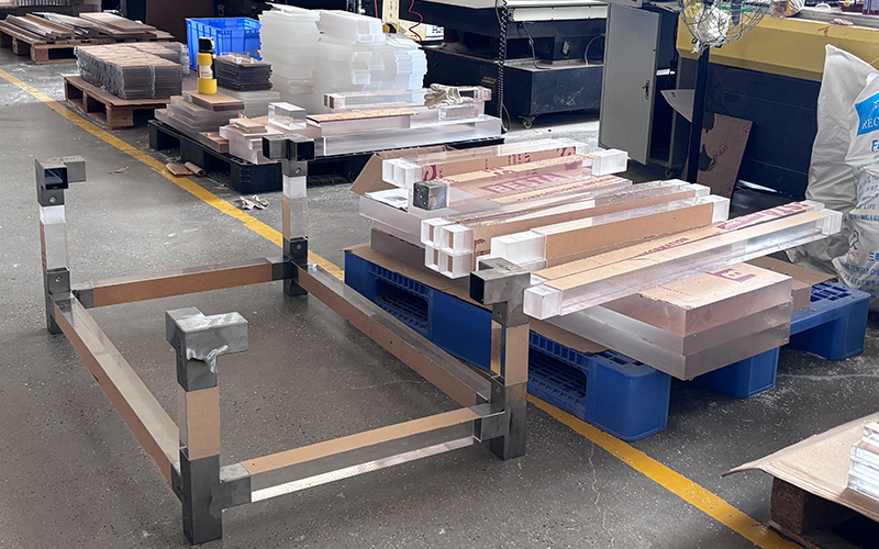Pre-assembly of Acrylic Furniture Frame, Industrial QC and Staging Area