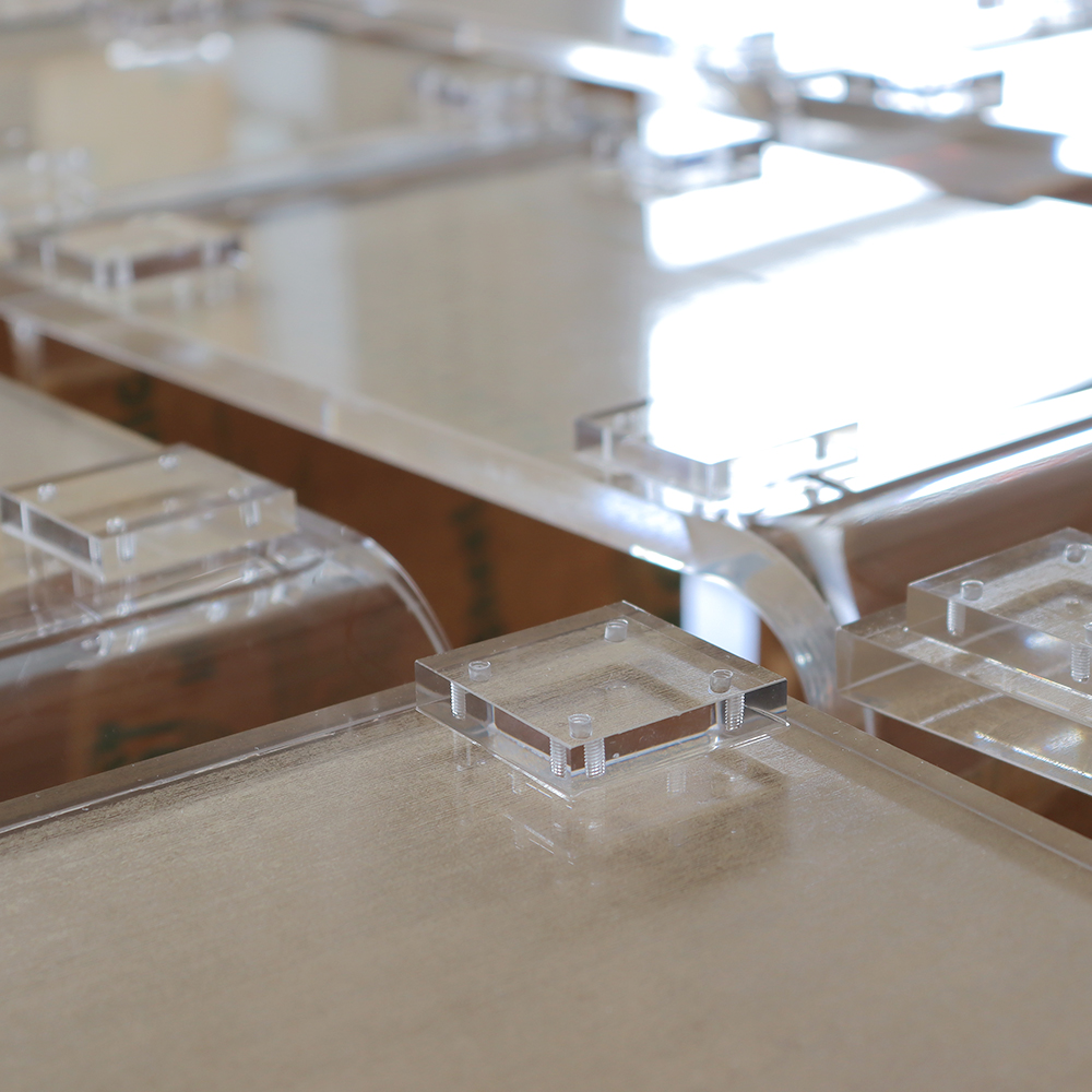 Precision acrylic block cutting and edge polishing details