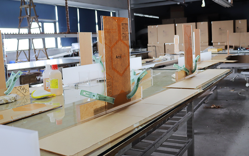 Specialized Acrylic Fabrication Table, Precision Manual Assembly Line