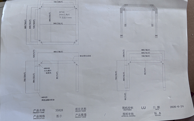 Technical Engineering Blueprint for Custom Acrylic Furniture, Professional CAD Phase