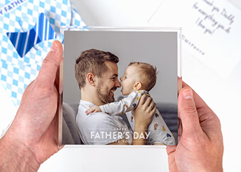 Custom clear acrylic photo frame for Father's Day