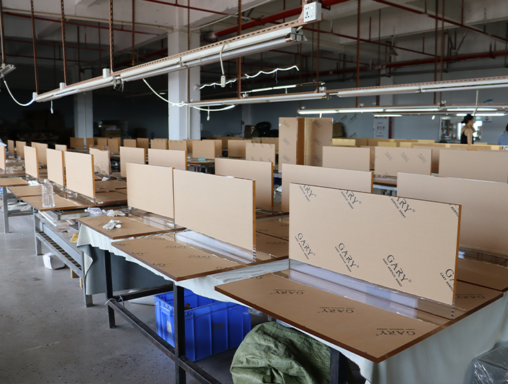 Batch Assembly of Clear Acrylic Furniture Components for Bulk Orders and Contract Furniture Supply