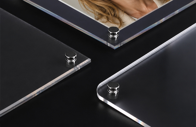 Clear acrylic certificate frames with metal screw post fasteners
