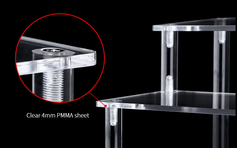 Close-up of Threaded Fastener Assembly for a Clear 4mm PMMA Acrylic Display Stand